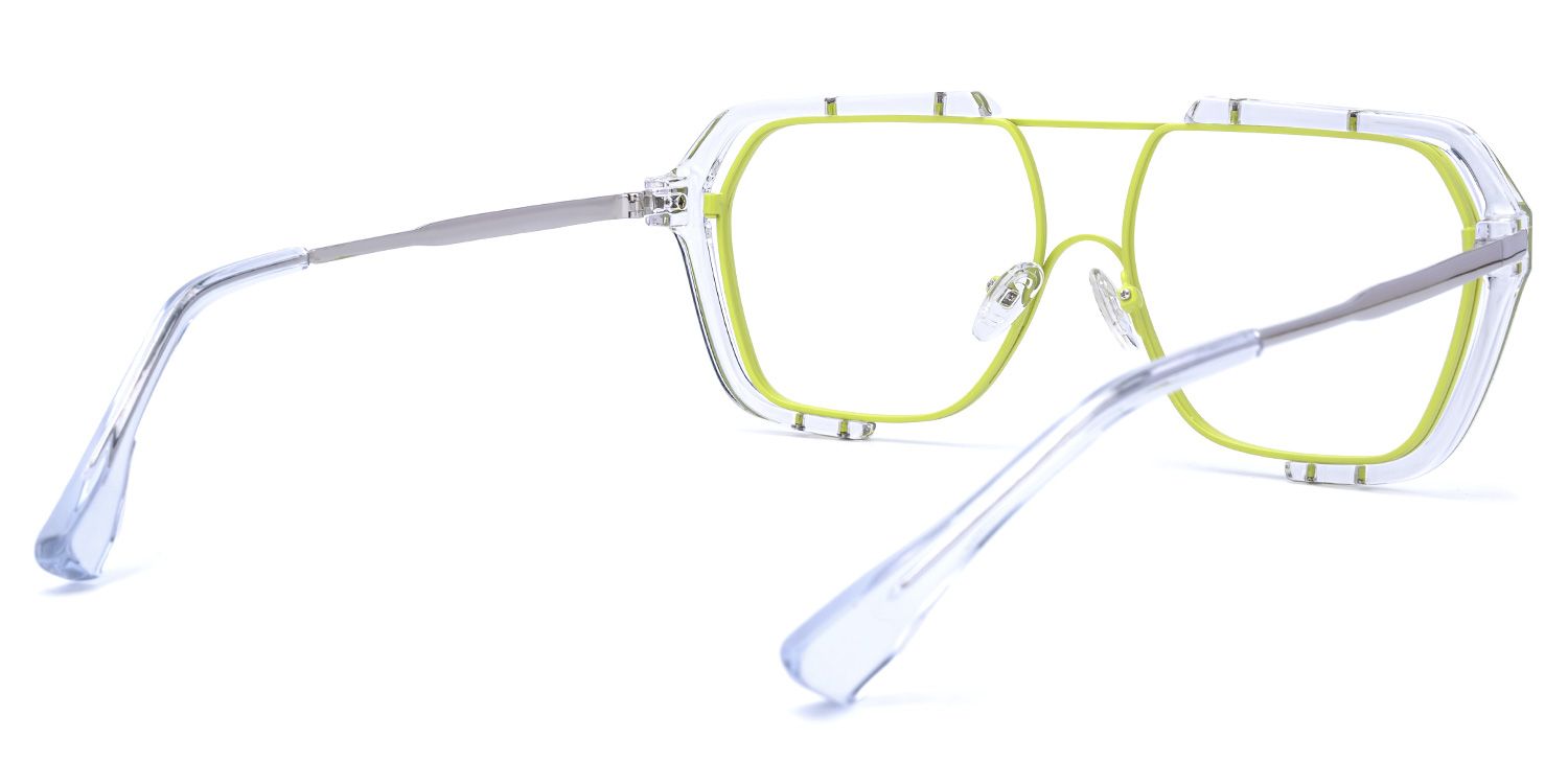 Porsha - Aviator Green Eyeglasses | Vooglam Side View