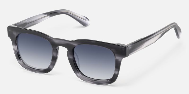 Brovia - Square Grey Sunglasses by Vooglam
