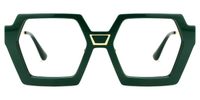 Eachna - Geometric Green Eyeglasses | Vooglam Angle View
