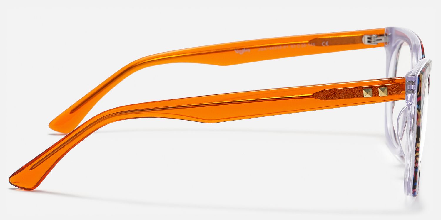 Stephanie - Cat Eye Pattern Eyeglasses | Vooglam Side View