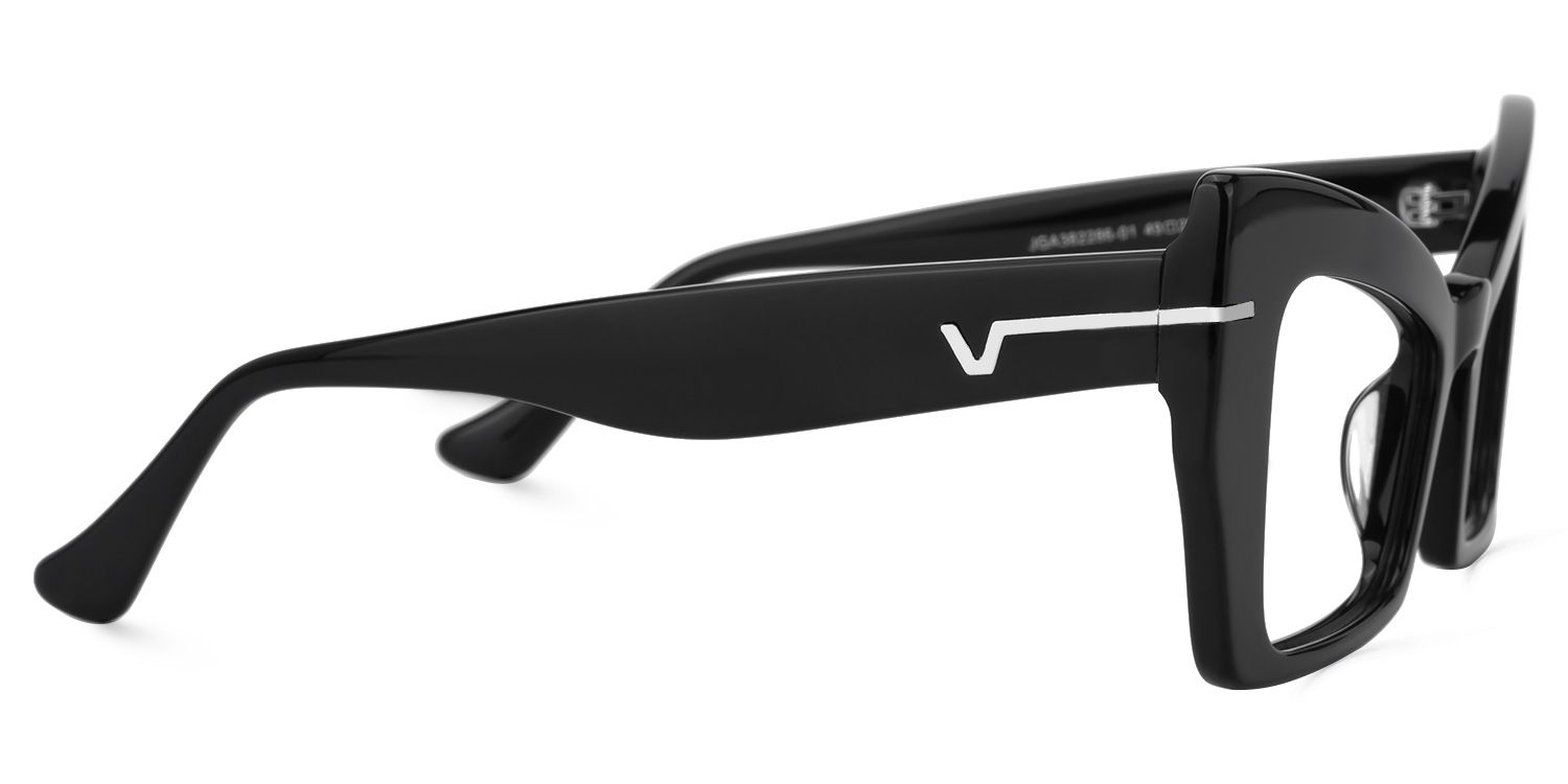 Faizah - Cat Eye Black Eyeglasses | Vooglam 4