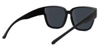 Hannes - Square Black Fit Over Sunglasses | Vooglam Side View