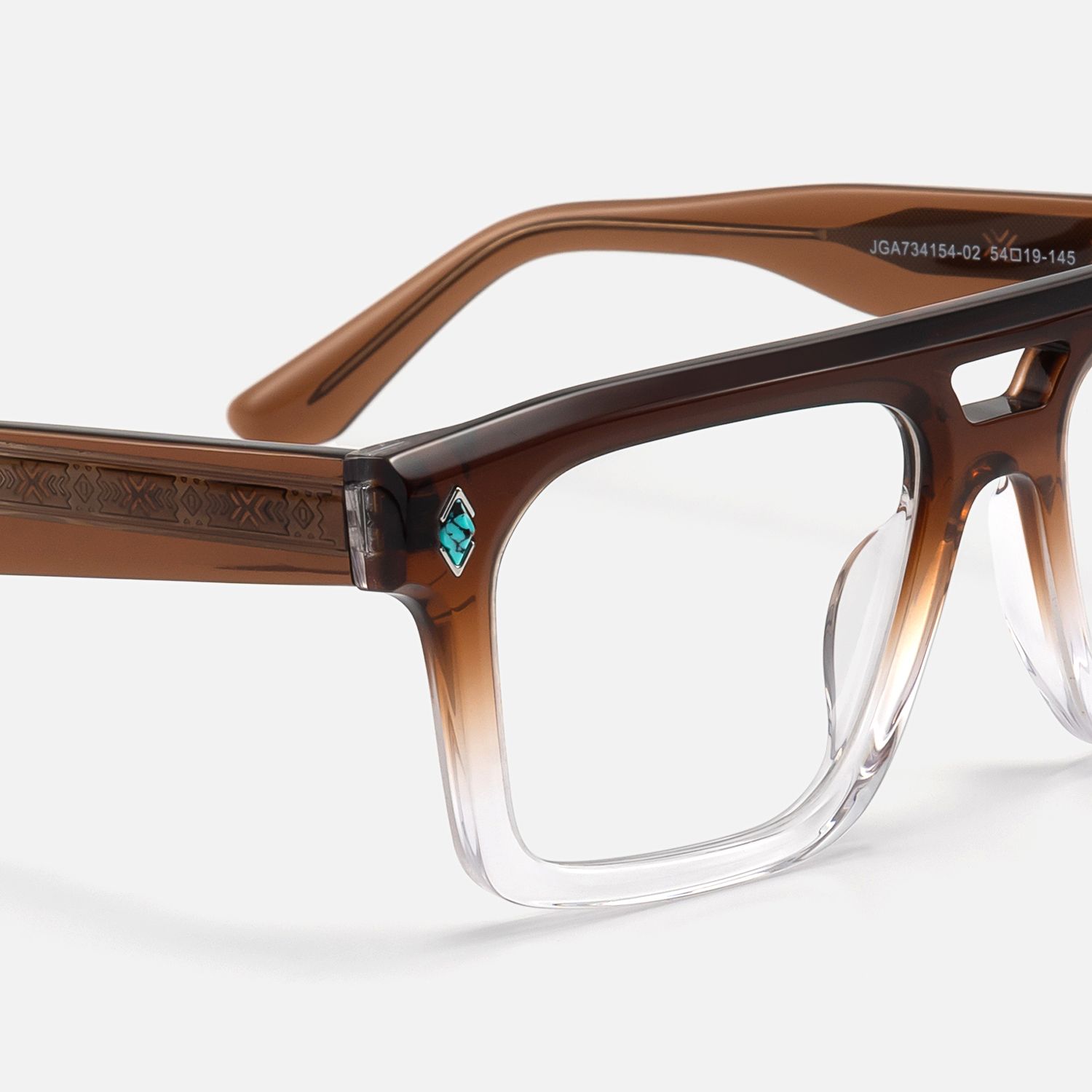 Bastion - Two Tone Double Bridge Glasses | Vooglam Design Details