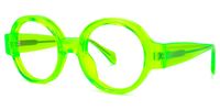 Aelwen - Round Green Eyeglasses | Vooglam Front View