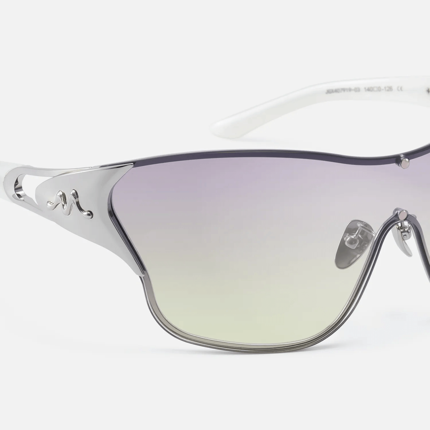 details of suzuka shield metal one piece sunglasses