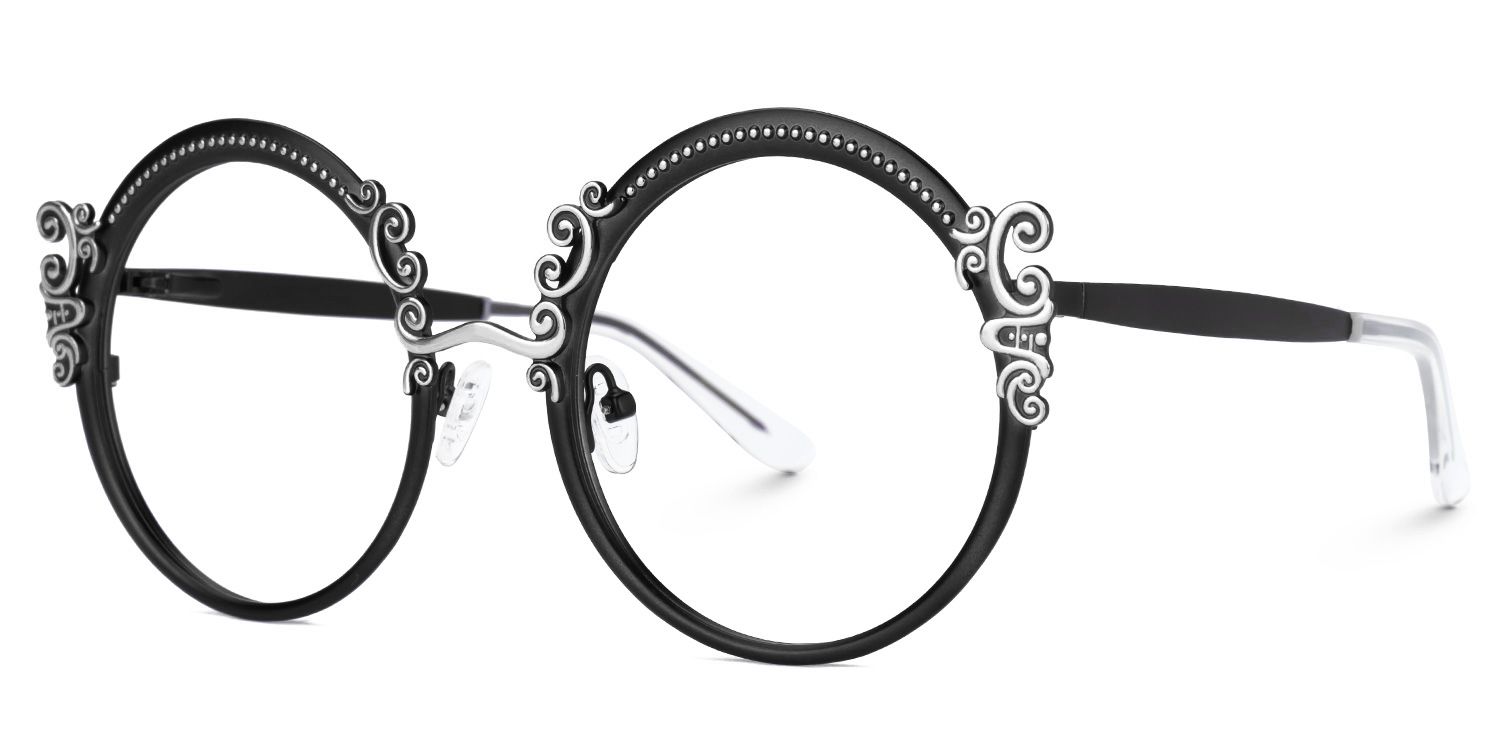 Norene Vintage Round Glasses with Elegant Filigree Design | Vooglam Front View