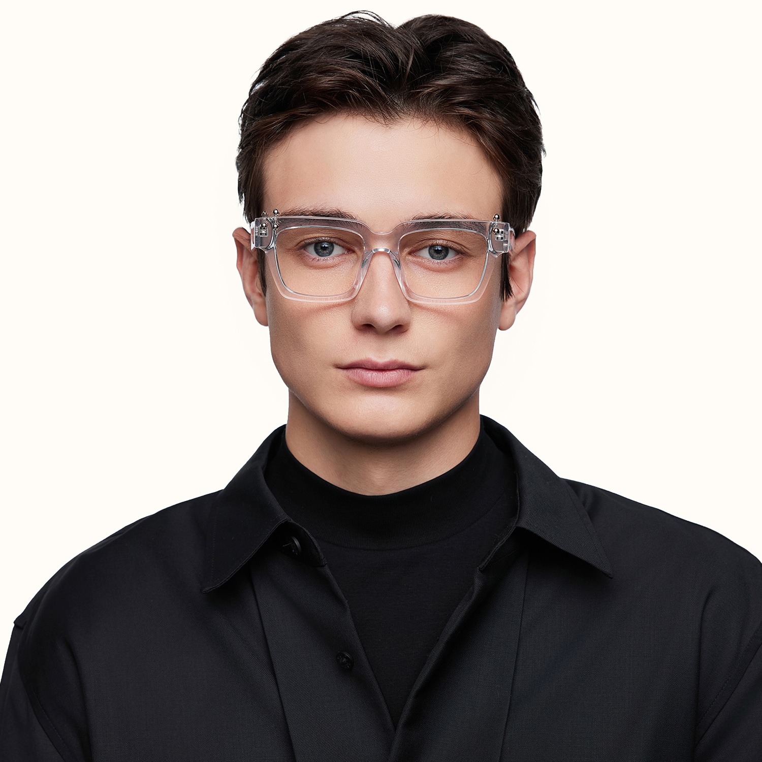 Stud - Rectangle Black Eyeglasses