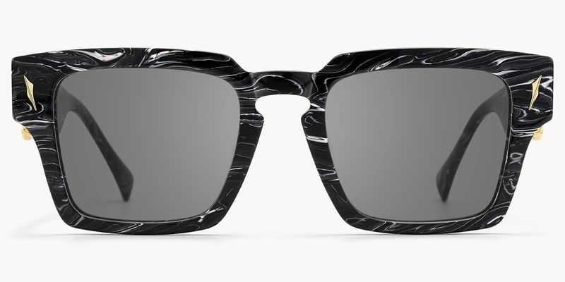 Stiletto - Rectangle Black Sunglasses