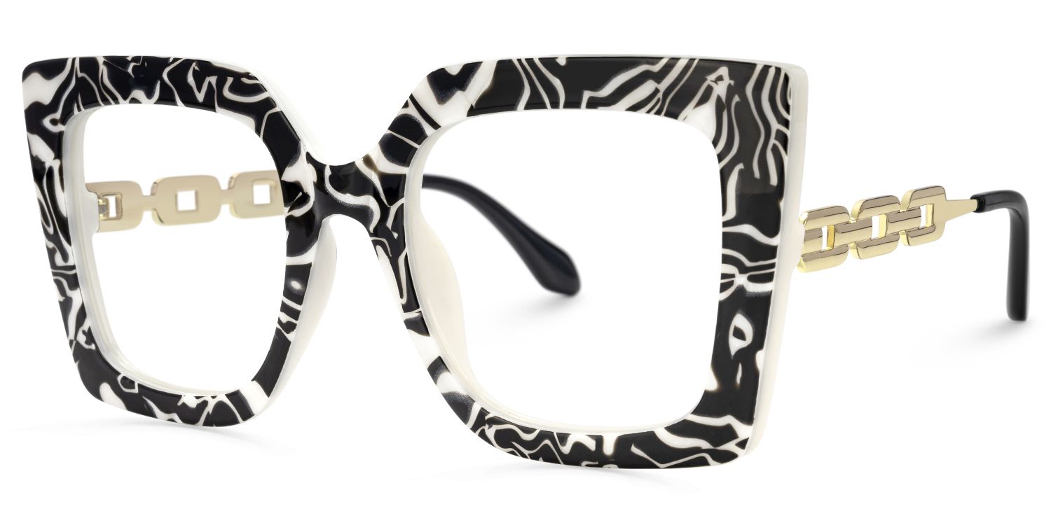 Pacorro - Square Pattern Eyeglasses by Vooglam - Front View