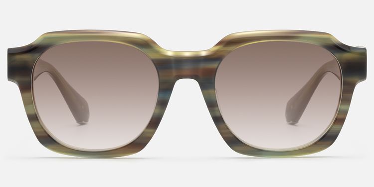 Vernon - Olive Green Striped Gradient Sunglasses | Vooglam