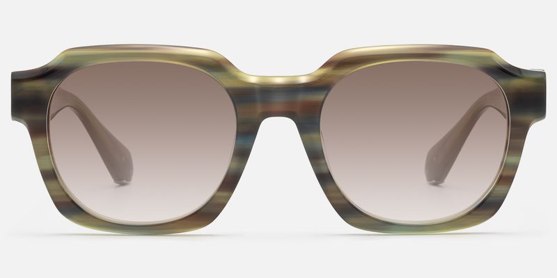 Vernon - Olive Green Striped Gradient Sunglasses | Vooglam