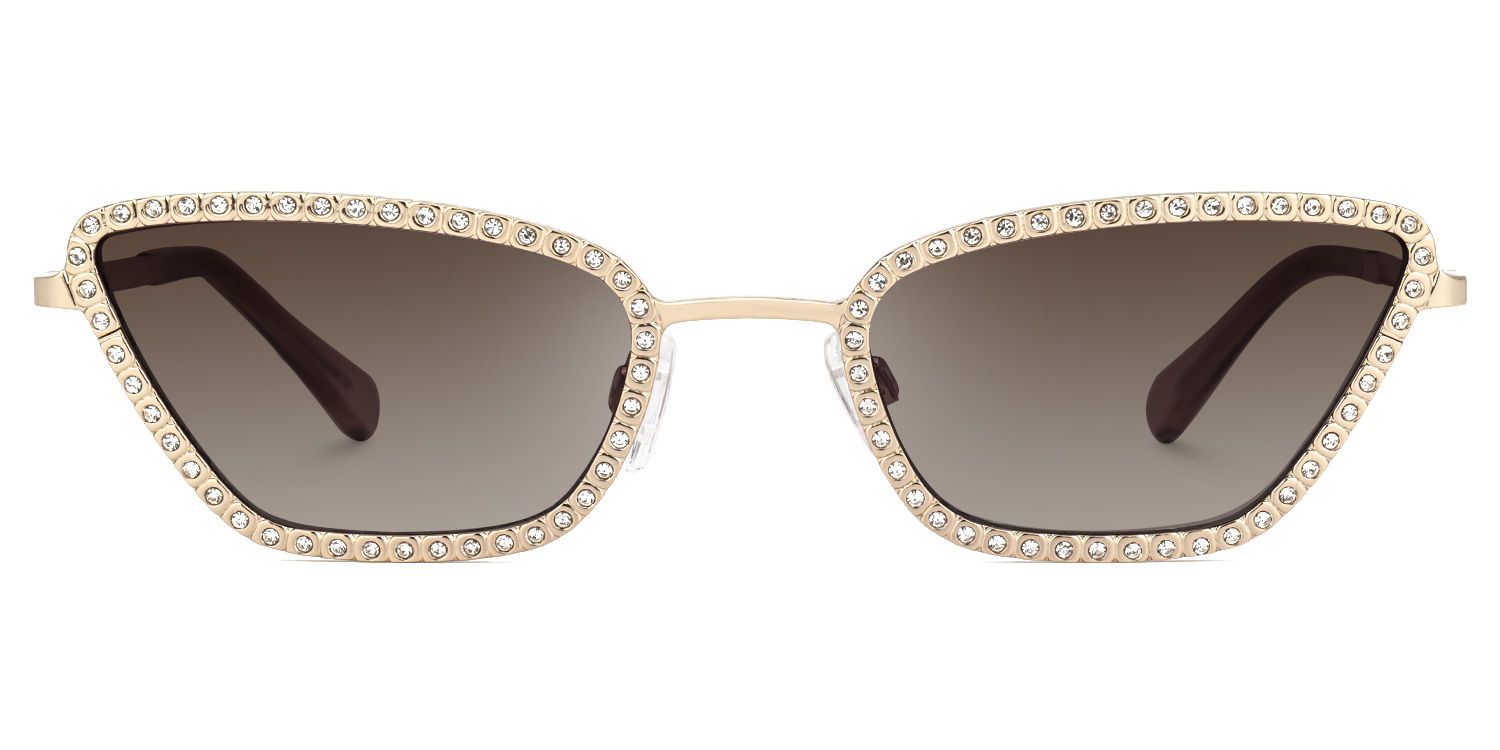 Farrell - Cat Eye Gold Prescription Sunglasses | Vooglam Angle View