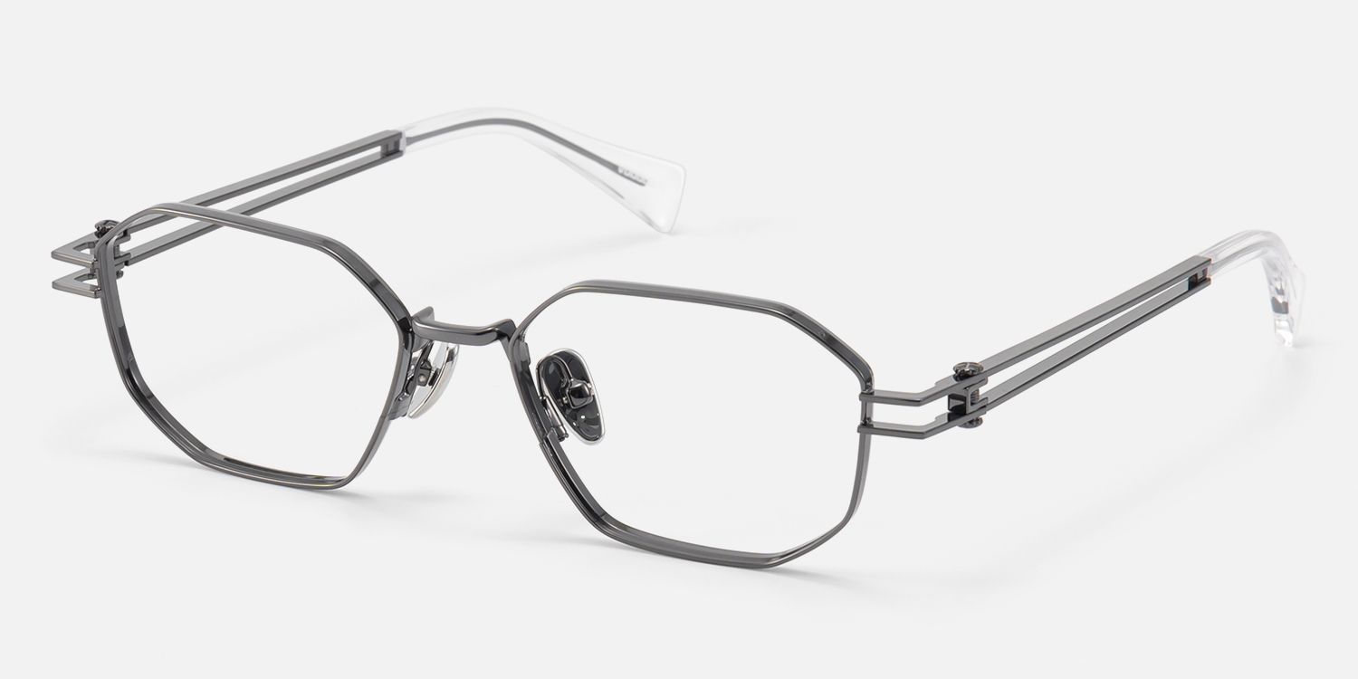 Loos - Daily Gunmetal Double Wire Temple Glasses | Vooglam Front View