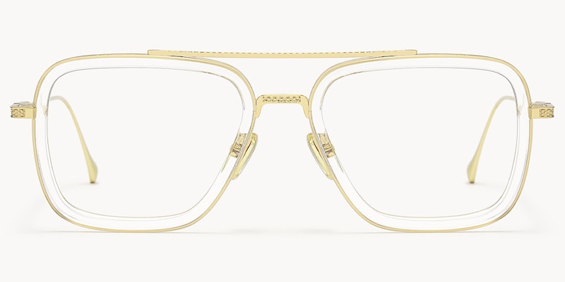Alvira - Clear Aviator Glasses Gold Frame