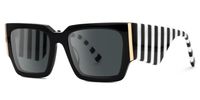 Fantasia - Rectangle Black Sunglasses | Vooglam Front View