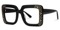Fayiz - Square Black Eyeglasses | Vooglam Front View