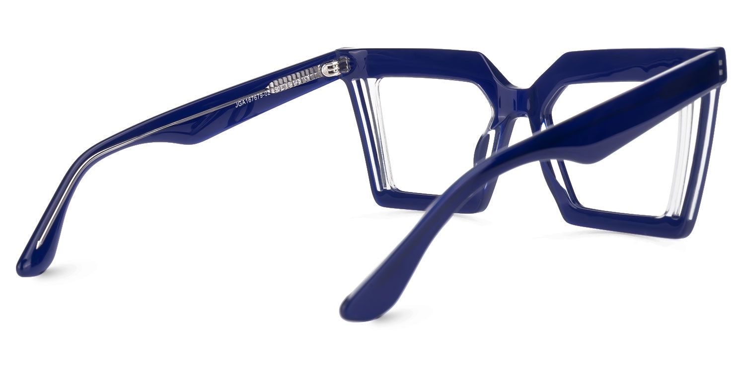 Ekkeko - Square Blue Eyeglasses | Vooglam Side View