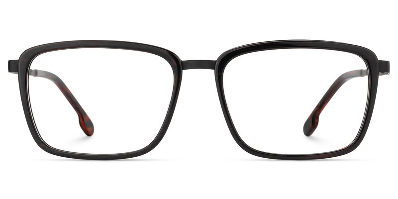 Alloy - Rectangle Black Eyeglasses