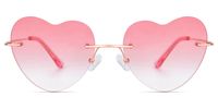 Lahoma - Heart Pink Sunglasses | Vooglam Angle View