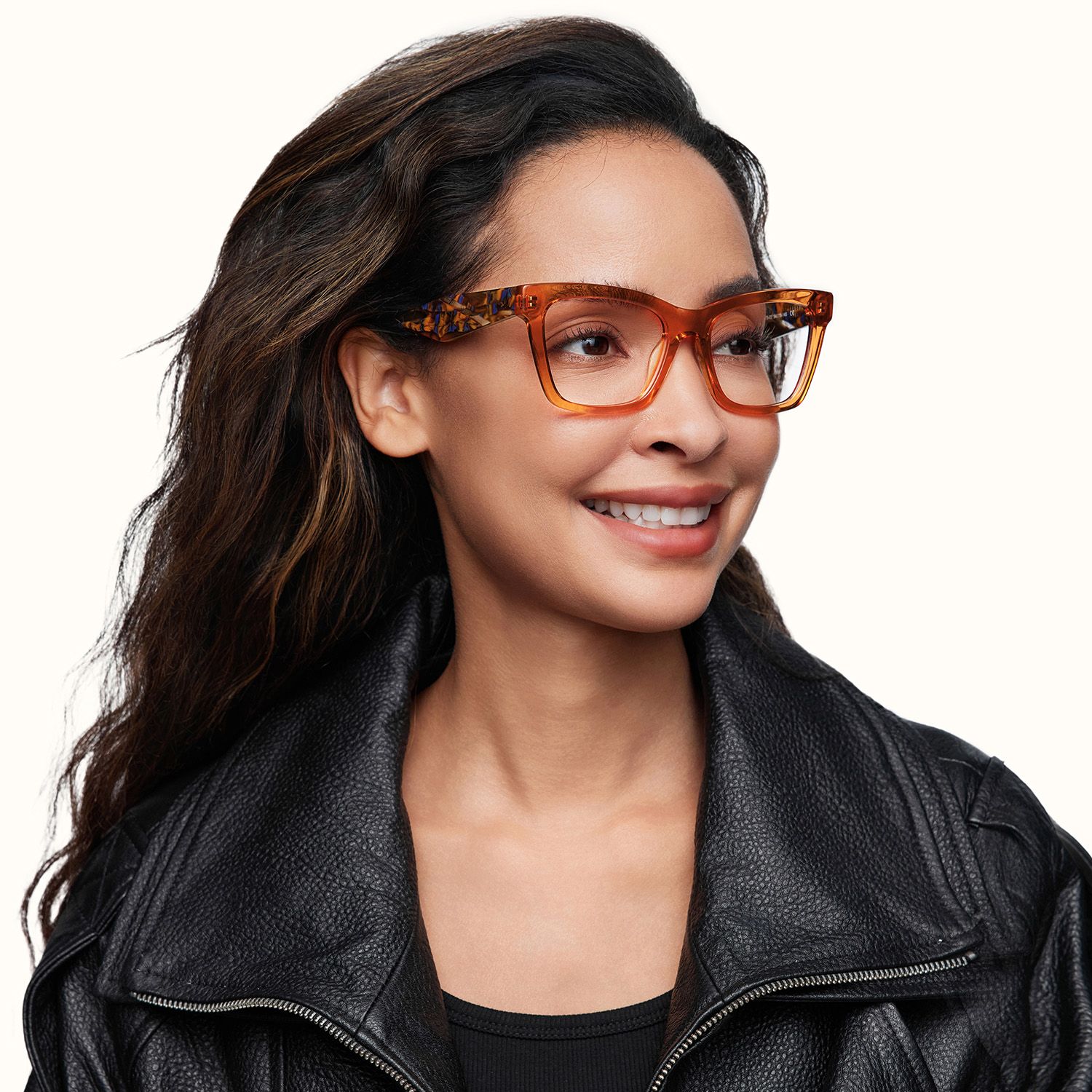 Vibranium - Rectangle Orange Eyeglasses by Vooglam - Lifestyle Look