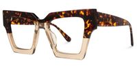 Eleora - Square Brown/Tortoise Eyeglasses | Vooglam Front View