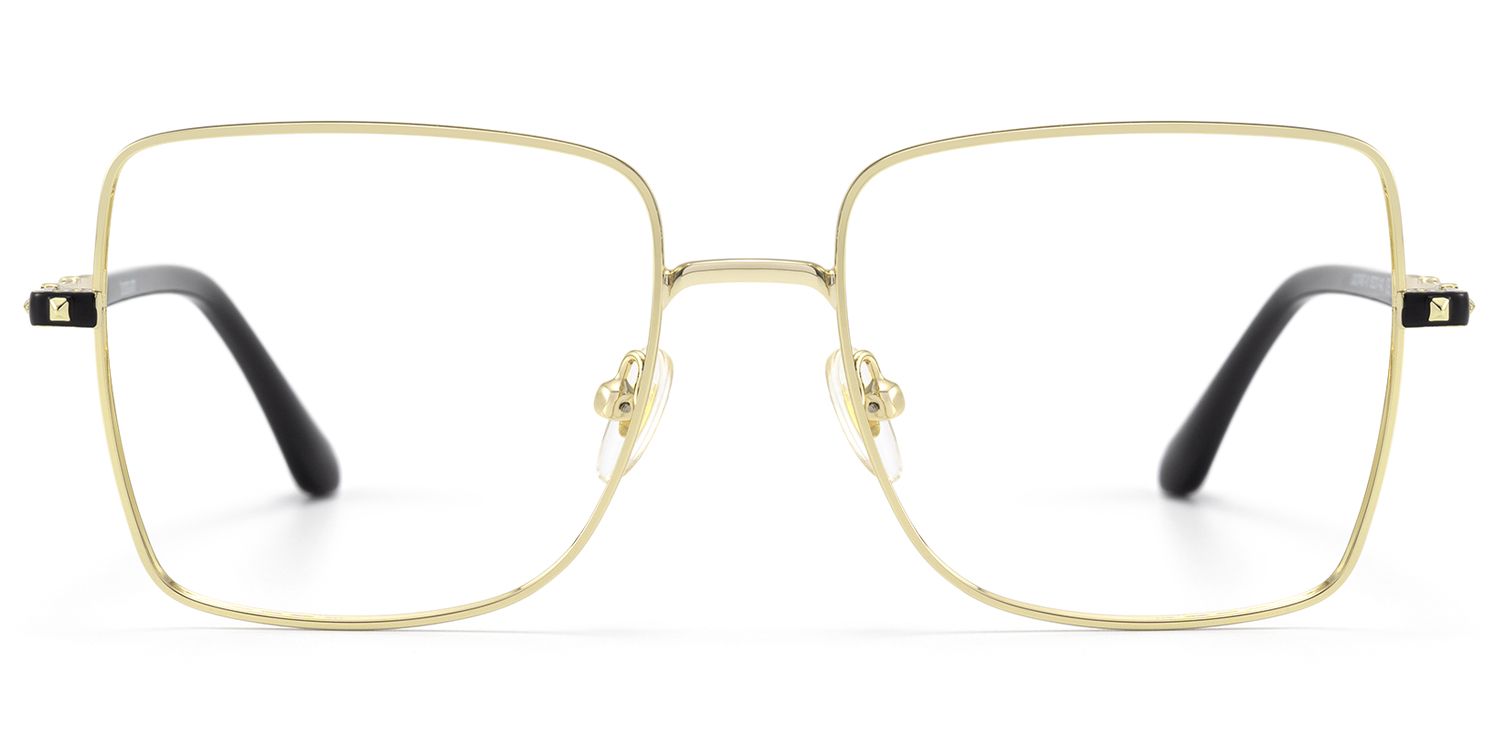 Devereux - Ultra Light Square Gold Eyeglasses | Vooglam Product Details 1