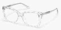 Shane - Rectangle Crystal Clear Faceted Glasses │Vooglam Front View