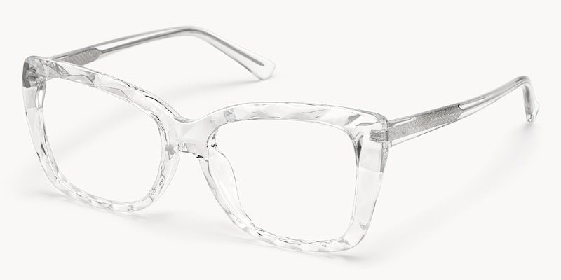 Shane - Rectangle Crystal Clear Faceted Glasses