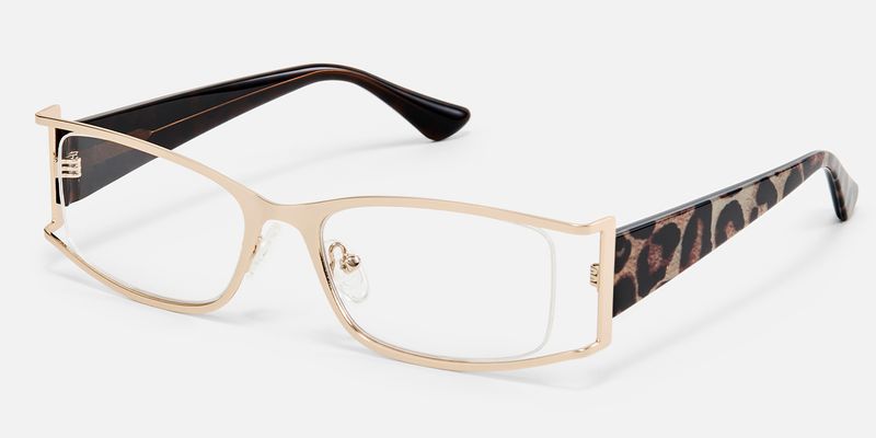 Elle - Rectangle Gold Eyeglasses