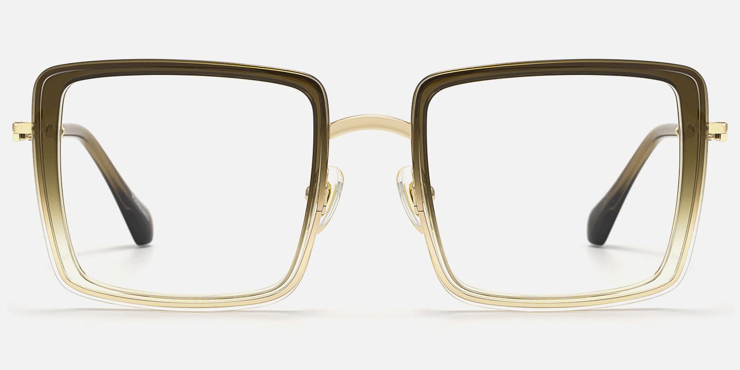 Harmony - Square Brown Eyeglasses | Vooglam Angle View
