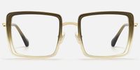 Harmony - Square Brown Eyeglasses | Vooglam Angle View