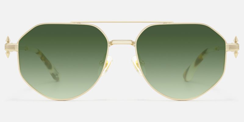 Aegis - Green Gradient Aviator Sunglasses | Vooglam