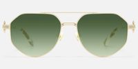 Aegis - Green Gradient Aviator Sunglasses | Vooglam Angle View