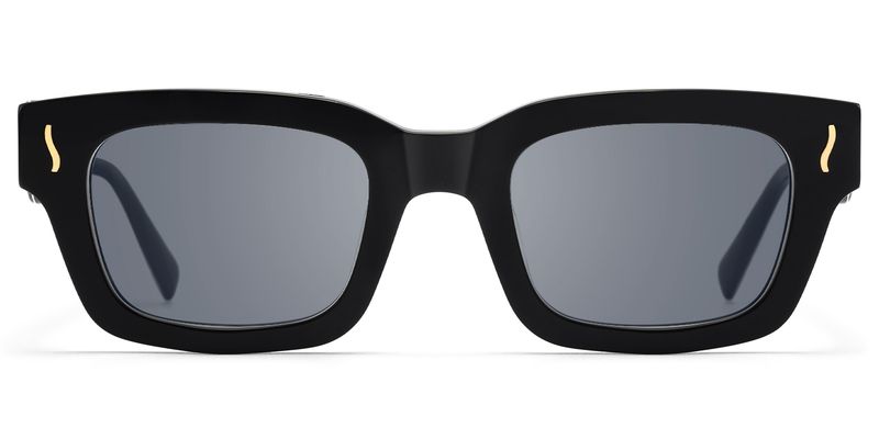 Wave - Rectangle Black Sunglasses