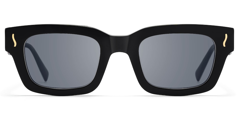 Wave - Rectangle Black Sunglasses