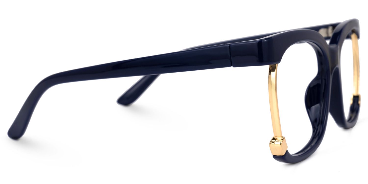 Adjoa - Rectangle Blue Eyeglasses | Vooglam 4