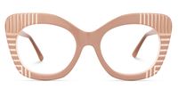 Inari - Cat Eye Pink Eyeglasses | Vooglam Angle View