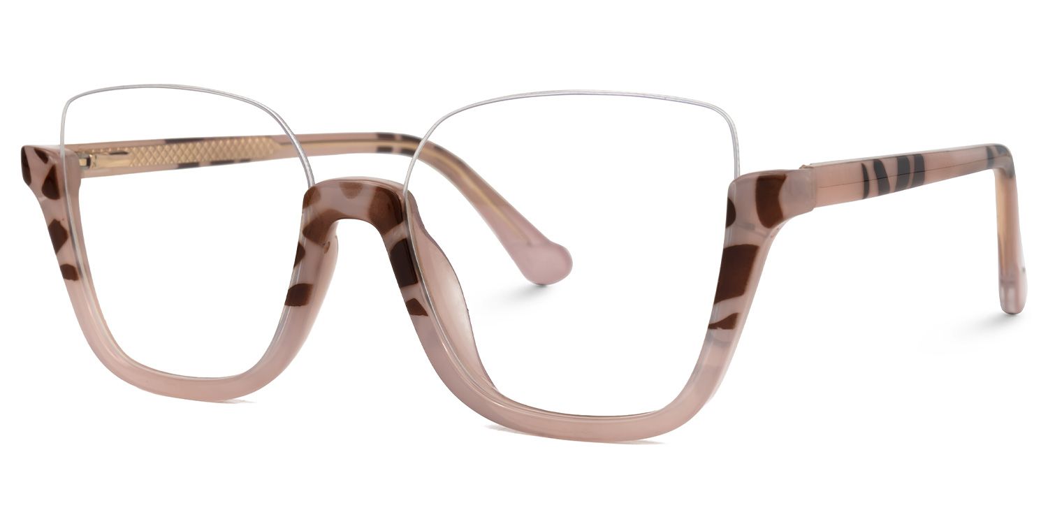 Fariha - Square Tortoise Eyeglasses by Vooglam - Front View