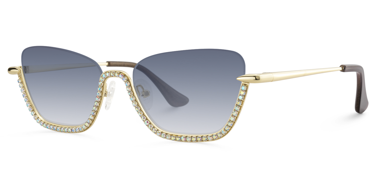 Viva - Cat Eye Gold Sunglasses - 2
