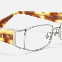 Wren - Nickel-Free Rectangle Silver Eyeglasses | Vooglam Design Details