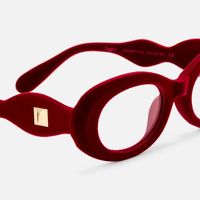 Royale - Oval Red Eyeglasses | Vooglam Design Details