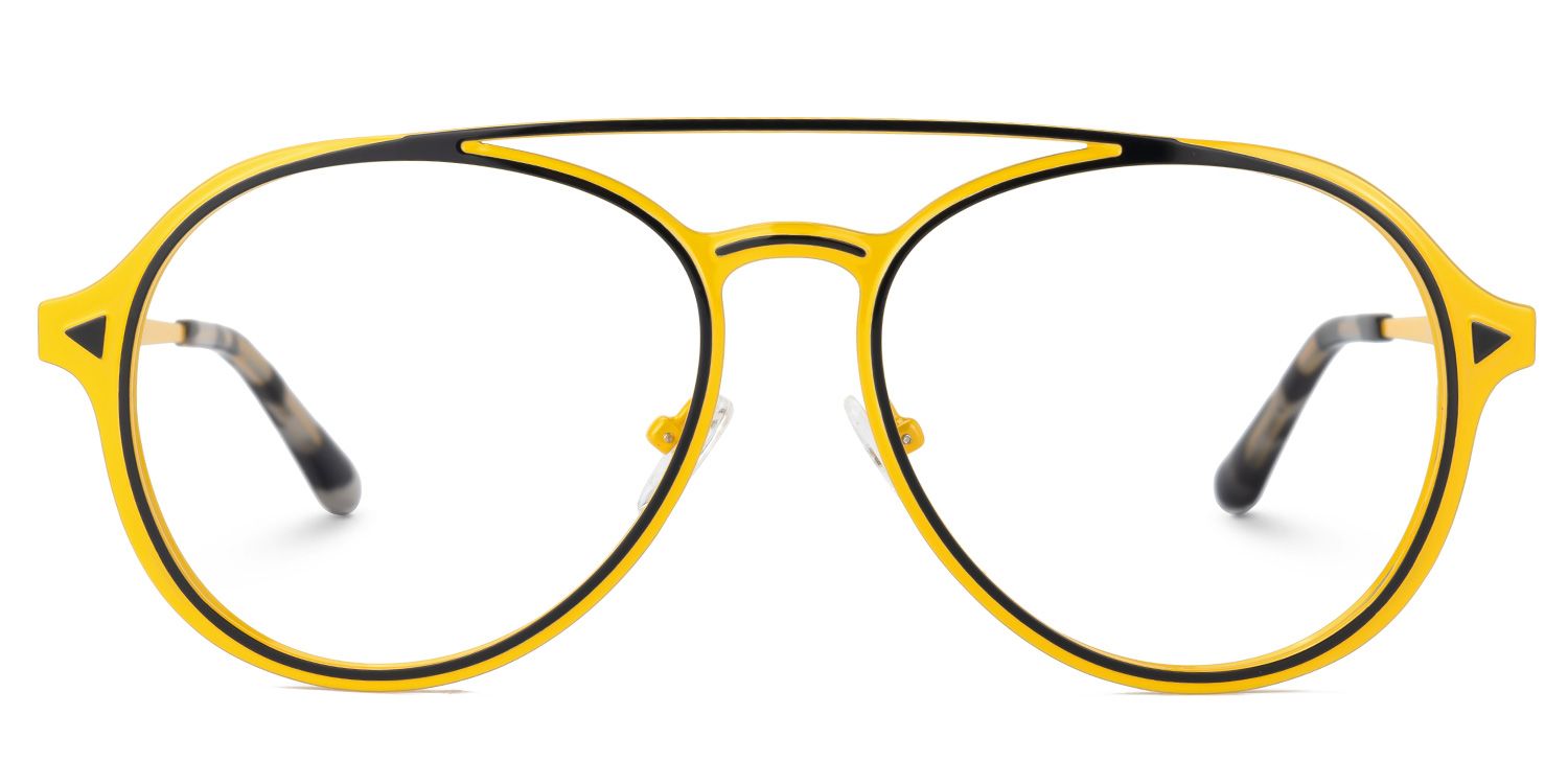 Ellasyn - Aviator Yellow Eyeglasses | Vooglam Angle View