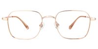 Deimena - Rectangle Gold Eyeglasses | Vooglam Angle View