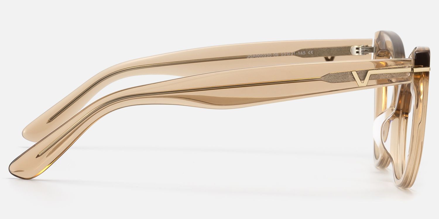Veromca - Cat Eye Champagne Eyeglasses | Vooglam Side View