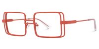 Fergus - Rectangle Red Eyeglasses | Vooglam Front View