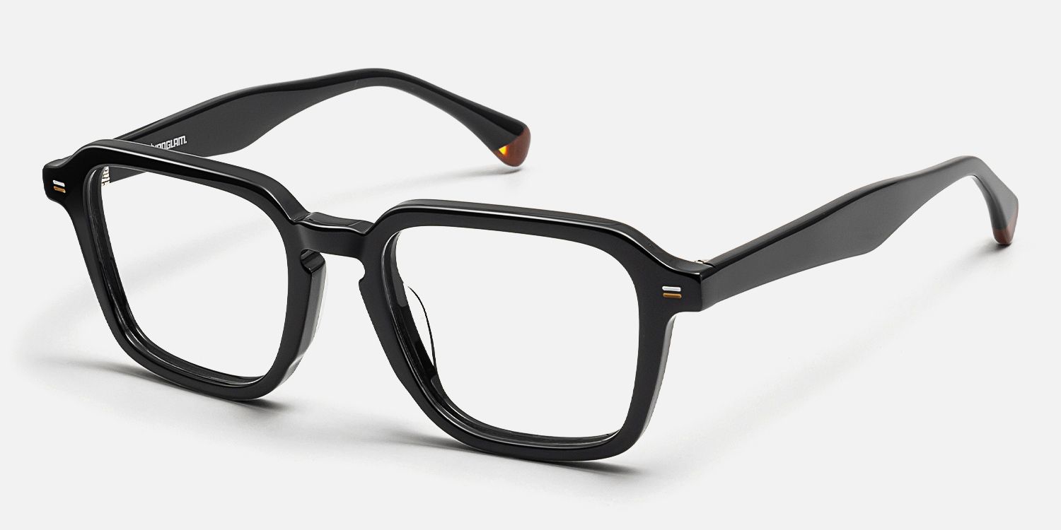 Maven - Square Black Eyeglasses | Vooglam Front View