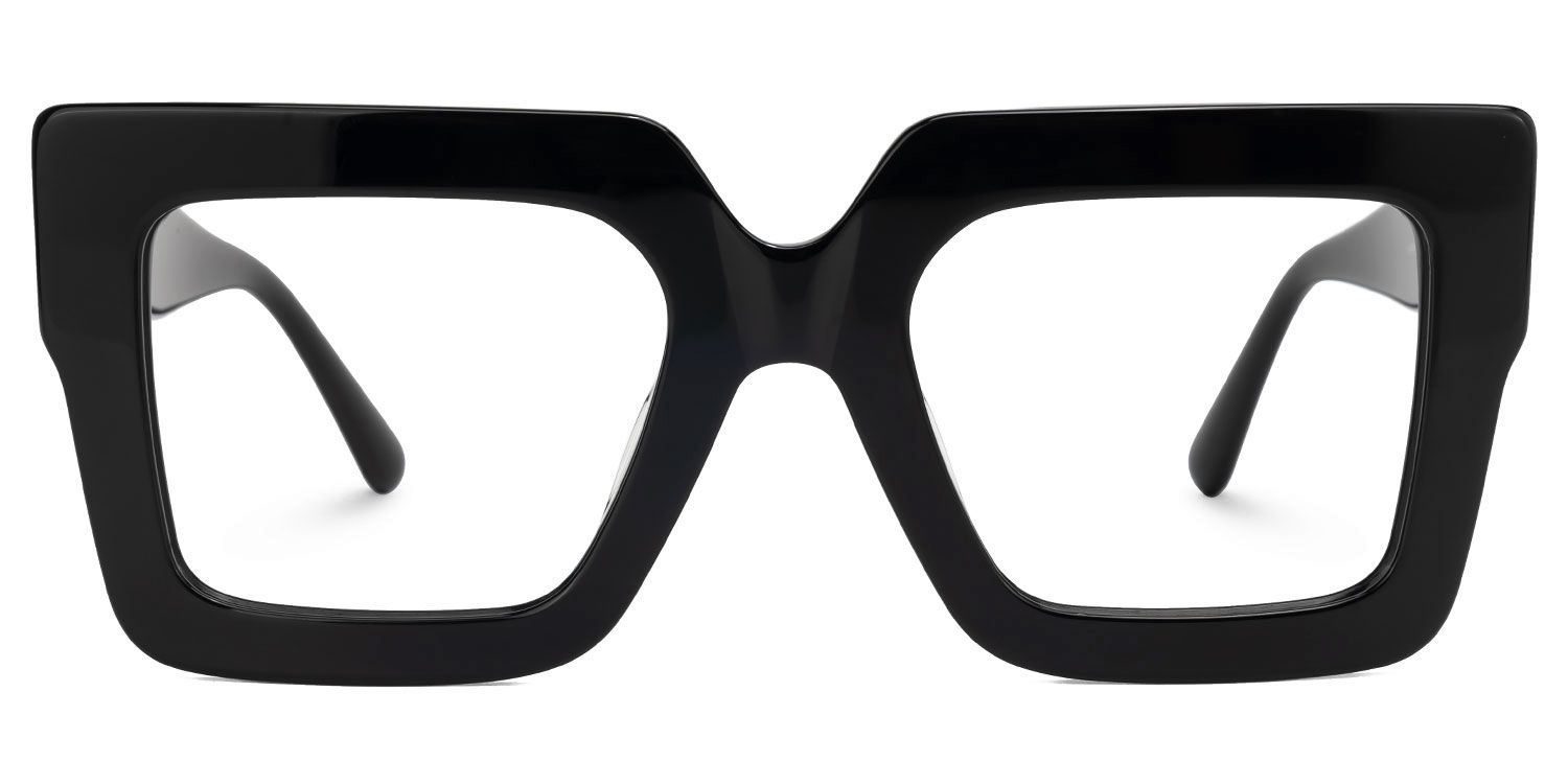 Frame Size of Charisse - Bold Chunky Square Black Glasses | Vooglam