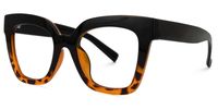 Naila - Bold Black Tortoise Square Eyeglasses | Vooglam Front View