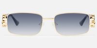 Aurae - Rectangle Gold Sunglasses | Vooglam Angle View