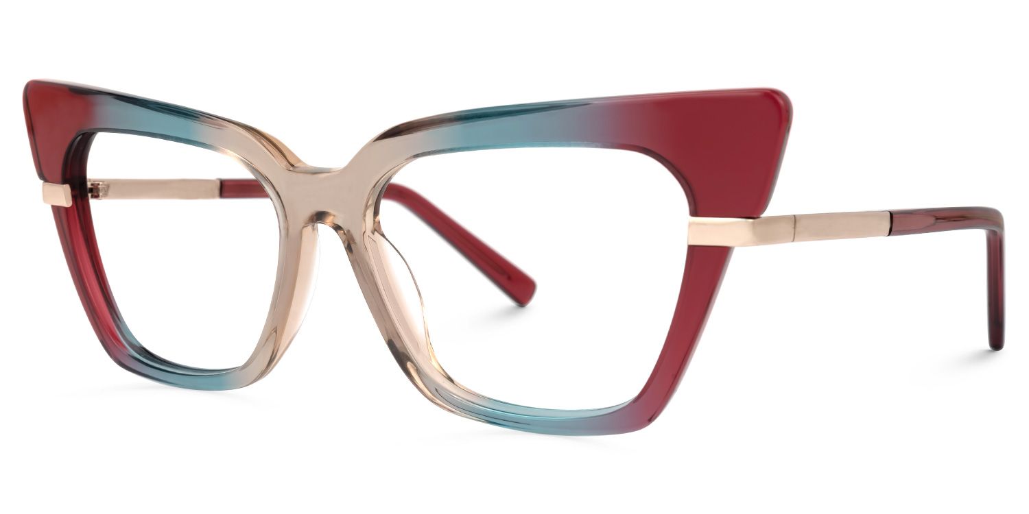Mariana - Cat Eye Multicolor Eyeglasses | Vooglam Front View